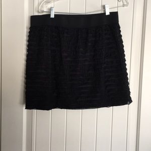 Black Ruffle Mini Skirt